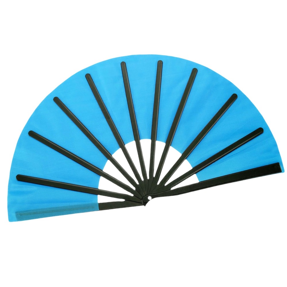 NWT 25" Large Folding Rave Clack Fan Bamboo Nylon Loud Snap Dance Festival